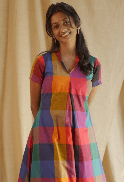 madras kattam top and palazzos view 3